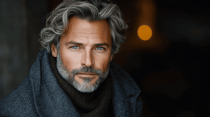 Cabelo grisalho masculino